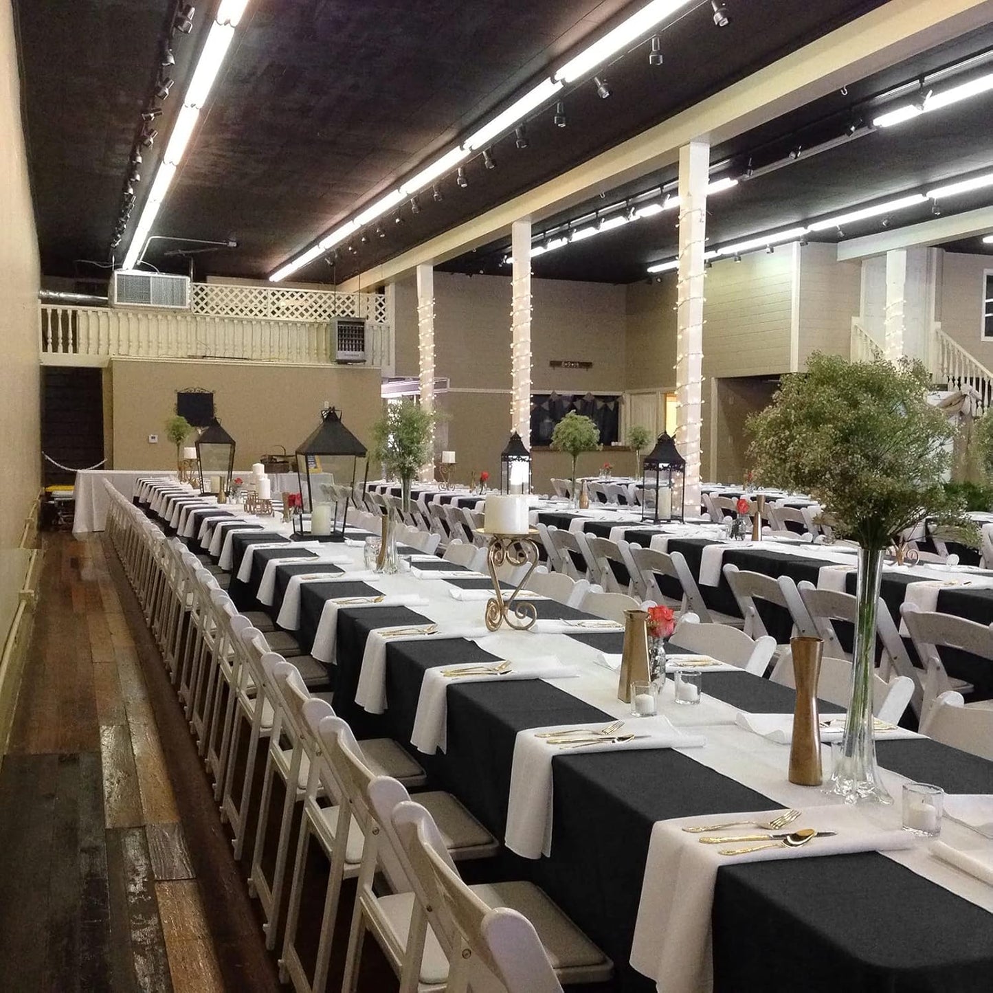 8 Pack Polyester Rectangle Tablecloth 60 x 126 Inch, Black Tablecloth Rectangle for 8 Ft Tables, Stain and Wrinkle Resistant Washable Table Cover for Kitchen Wedding Banquet Restaurant Party