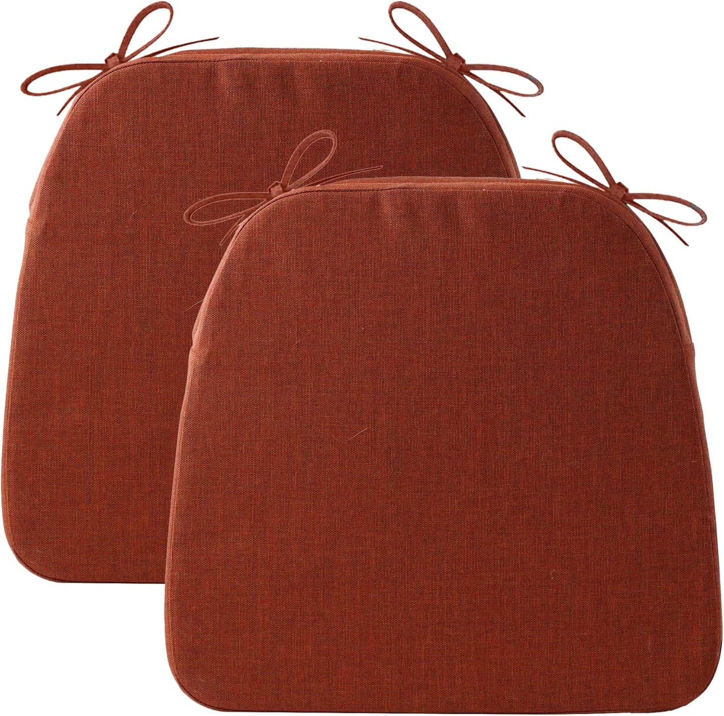 Battilo Chair Cushions for Dining Chairs with Ties, Indoor/Outdoor Kitchen Chair Pad with Non-Slip Backing, Dining Seat Cushion with Machine Washable Removable Cover, 16"x16"x2", Set of 2, Sage Green