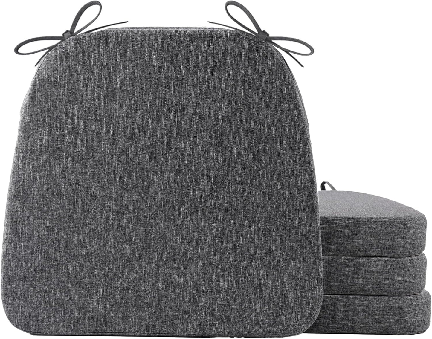 Battilo Chair Cushions for Dining Chairs with Ties, Indoor/Outdoor Kitchen Chair Pad with Non-Slip Backing, Dining Seat Cushion with Machine Washable Removable Cover, 16"x16"x2", Set of 2, Sage Green
