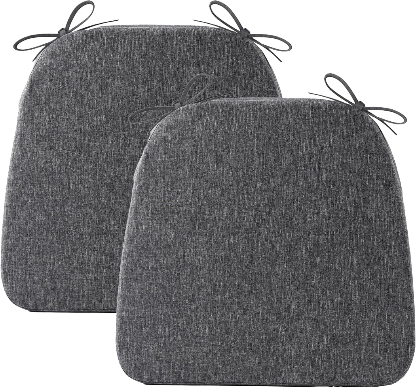 Battilo Chair Cushions for Dining Chairs with Ties, Indoor/Outdoor Kitchen Chair Pad with Non-Slip Backing, Dining Seat Cushion with Machine Washable Removable Cover, 16"x16"x2", Set of 2, Sage Green